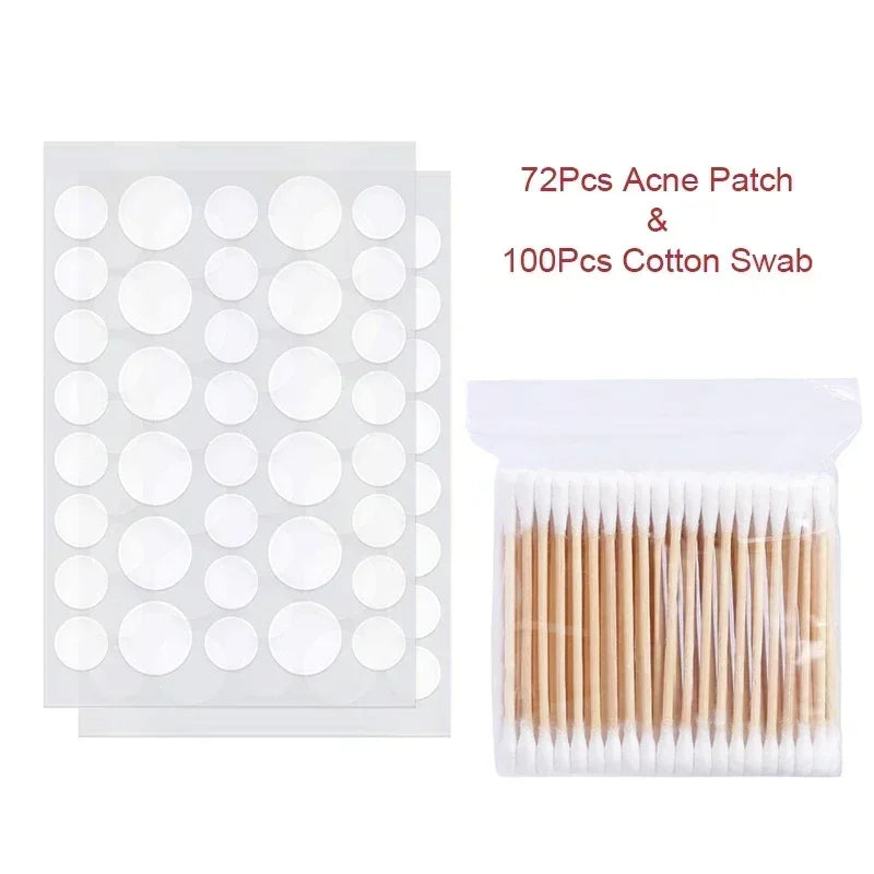 72 pcs Invisible Hydrocolloid Acne Patches – Waterproof Pimple Removal Stickers for Anti-Acne Spot Treatment and Skin Repair