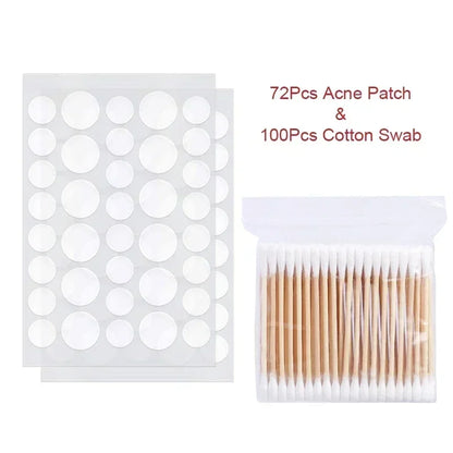 72 pcs Invisible Hydrocolloid Acne Patches – Waterproof Pimple Removal Stickers for Anti-Acne Spot Treatment and Skin Repair