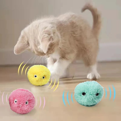 Interactive Plush Electric Catnip Ball – Smart Sounding Cat Toy for Kitten Training