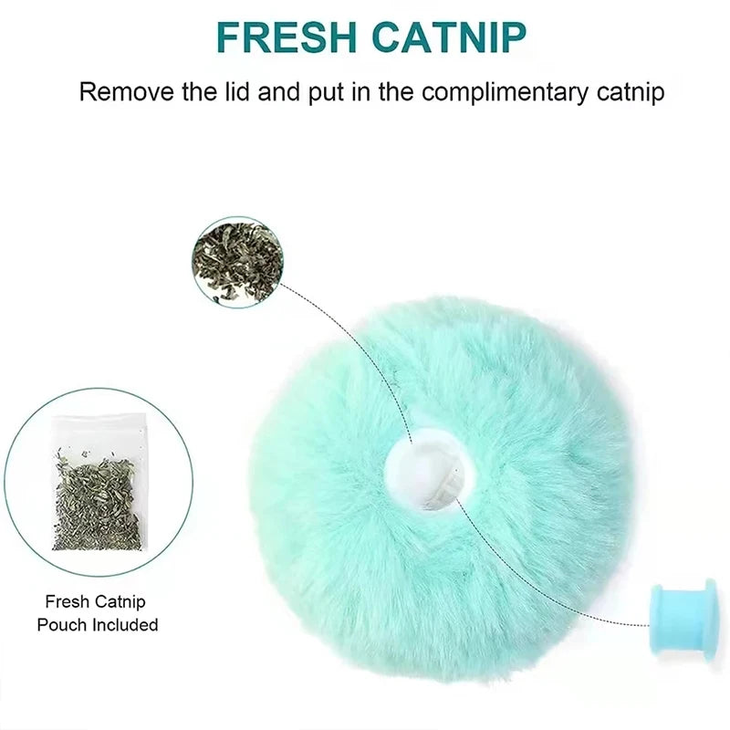 Interactive Plush Electric Catnip Ball – Smart Sounding Cat Toy for Kitten Training