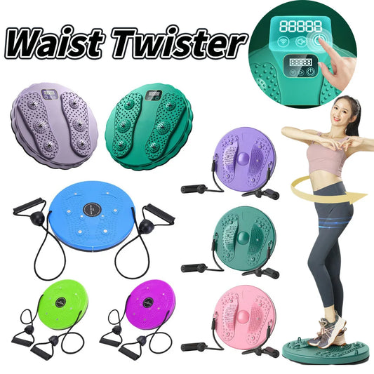 Intelligent Counting Waist Twister with Rope - LCD Screen Sports Waist Machine for Body Building and Waist Shaping