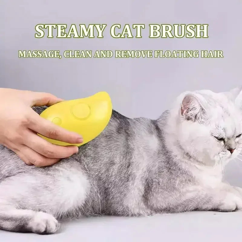 3-in-1 Electric Pet Grooming Tool – Steam Brush, Massager, and Shedding Comb for Cats & Dogs