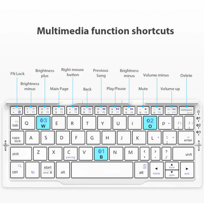 Portable Wireless Folding Keyboard for iOS, Android, and Windows