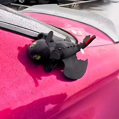 Dragon Car Roof Ornament – Toothless Doll with Moving Wings for Sunroof and Body Decoration