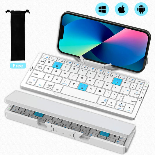 Portable Wireless Folding Keyboard for iOS, Android, and Windows