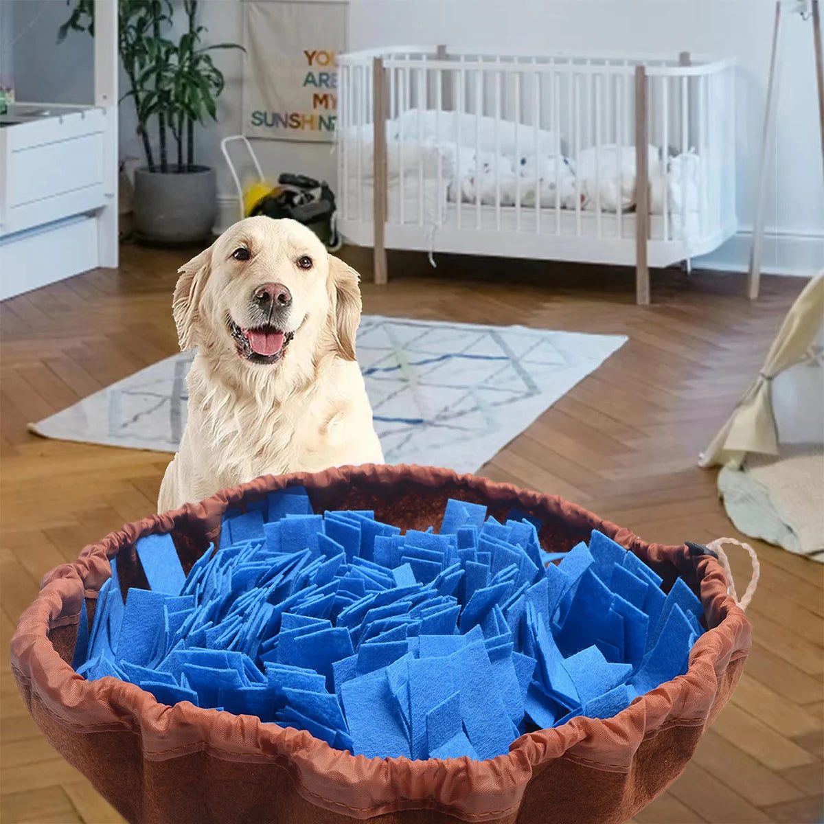 Washable Felt Pet Sniffing Mat – Foldable Slow Feeding Toy for Dog Training