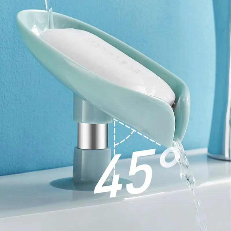 2-Pack Leaf-Shaped Soap Holders with Suction Cup